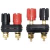 2 Pack Gold Plated Dual Binding Posts w 4mm Banana Plug Jacks