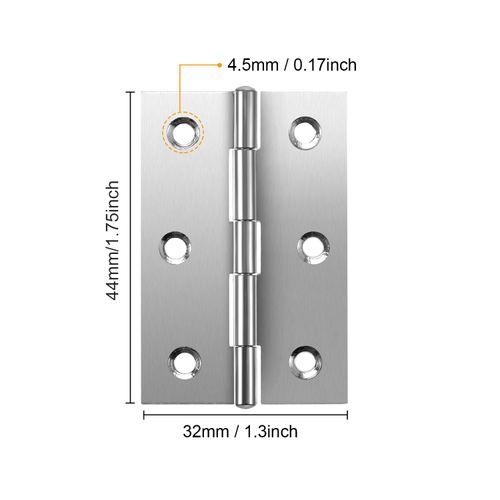 Boao 16 Pieces Small Door Hinges Stainless Steel Folding Butt Hinges Home Furniture Hardware Piano Cabinet Door Hardware with 96 Pieces Stainless Steel Screws(1.75 Inch,Silver)