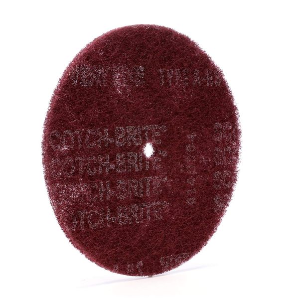 Scotch-Brite High Strength Disc - Very Fine Grit Aluminum Oxide - For Deburring and Cleaning Metal - Satin Finishing Disc - Stackable - 8" x 1/2" - 10 per inner, Pack of 20