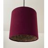 Burgundy Velvet Leopard Print Drum Lampshade