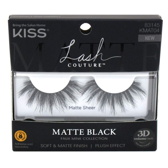 Kiss Lash Couture Matte Black Faux Mink 3D Matte Sheer (Pack of 2)