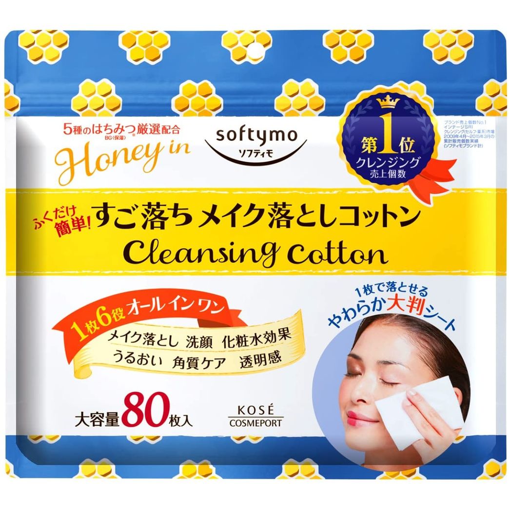 KOSE Softymo Cleansing Cotton (HoneyMild) 80 Sheets