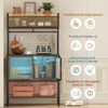 Coffee Bar with Storage, 5 Tier Microwave Stand with LED Lights, Kitchen Bakers 