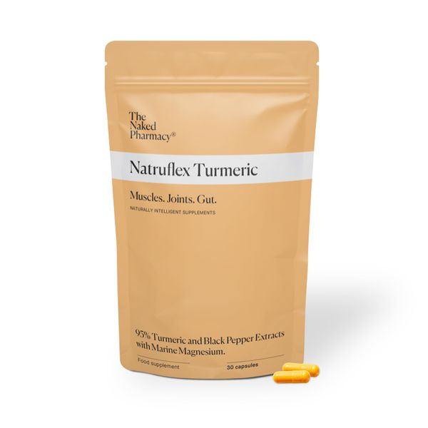 The Naked Pharmacy | Natruflex | Joint & Muscle Pain Relief | Aids Sports Performance | Natural Turmeric and Black Pepper Capsules | High Strength | No Additives | Vegan | 30 Capsules