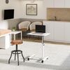 Solid-Top Height Adjustable Mobile Laptop Computer Desk Cart Ergonomic Home Offi