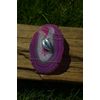 Kissing Lips Charm on a Pink Agate Slice Ornament