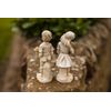 Garden Decor 2 Piece White Stone Effect Distressed Figures Ornament Set (Material: Resin)