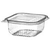 Thali Outlet - 50 x 250cc Clear Plastic Salad Containers with Hinged Lids Stackable Leakproof Rectangle Boxes