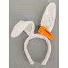Shiny Carrot Easter Bunny Ears Headband in White