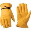 Large Grain Cowhide Work Gloves With Adjustable Wrist And Reinforced Palm Patch