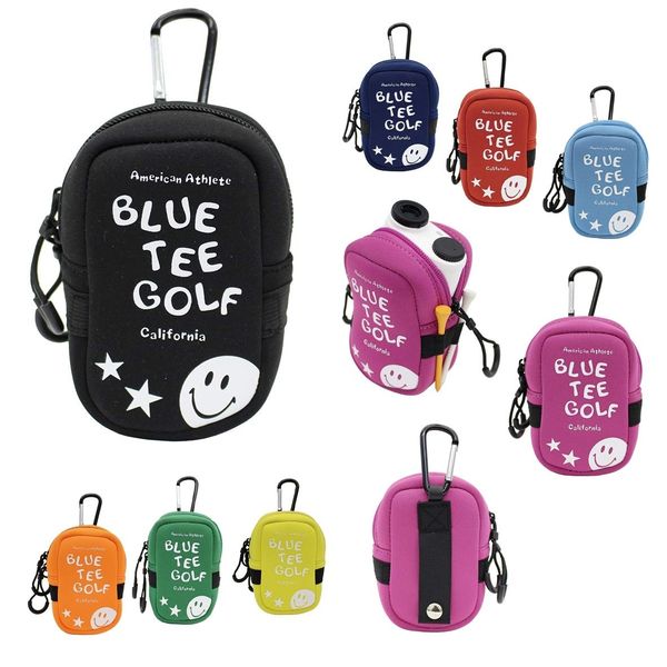 Blue Tea Golf Stretch Multi-functional Pouch AC009 [Can Store Ball Distance Measuring Devices♪] (Black)