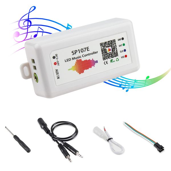 RGBZONE Bluetooth LED Controller, DC 5-24V SP107E LED Light Strip Controller, Support Music Sync, IC Chip for WS2812b WS2811 LED Strip, Matrix Panel, Module