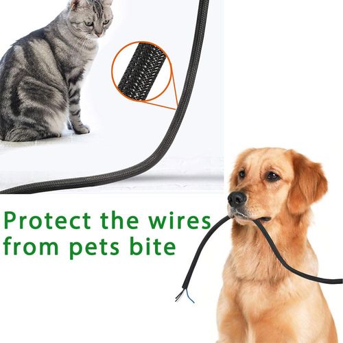 QCSIW 50ft - 1/2 Inch Heavy-Duty Braided Cable Sleeve, Split Wire Loom Tubing Cord Protector for USB/Power/Audio Cables - Flame Retardant, Pet Chew Proof - Black