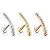 Treuheld® Labret Piercing mit Kristall-Bogen | Farbe: silber | Größe: 1.2mm x 6mm