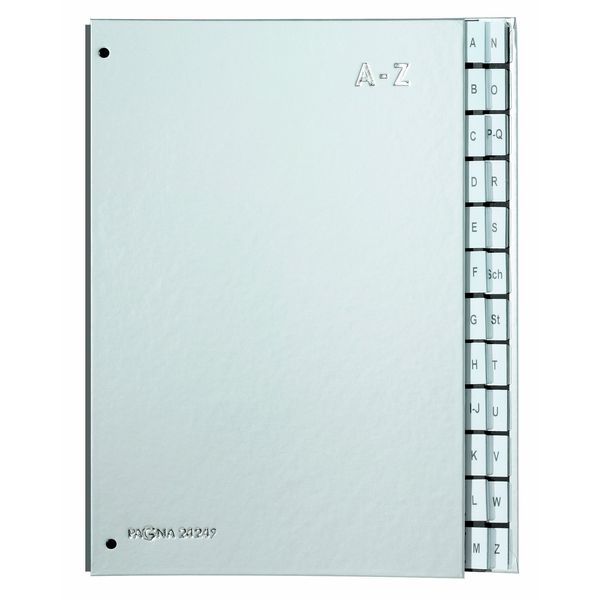 Pagna Colour Desk Folder 24 Compartments A-Z Silver