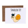 Snailed it Snail Graduation Pun Blank Greeting Card With Envelope
