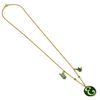 WICKED Elphaba 'E' Icon Green & Gold Necklace with Charm Embellishments