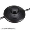 uxcell Inline Latching Foot Pedal Push Button Switch, Round Lamp Foot Control ON/Off Footswitch with 1.8M Wire US Plug Black