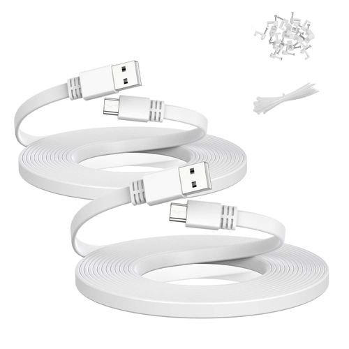 Itramax Micro USB Power Cable 30 FT (2 Pack),Flat Micro USB Charging Power Cord,Charger for Wyze Cam V3 V4,Yi,Nest Cam,Blink Mini XT XT2 Outdoor 3rd Camera,Arlo Q,Zmodo,Netvue,Xbox Controller,25