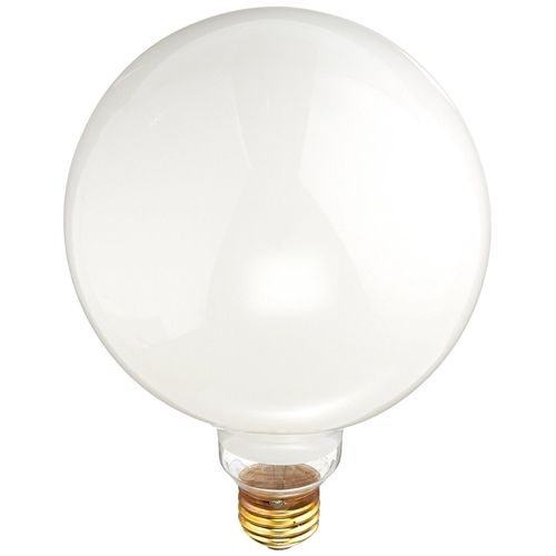 Bulbrite 150G40WH 150W G40 Globe 125V Medium Base Light Bulb, White - 2 Pack