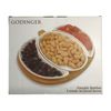 Godinger Bamboo Pumkin Serving Board w/ 3 Ceramic Inserts NEW