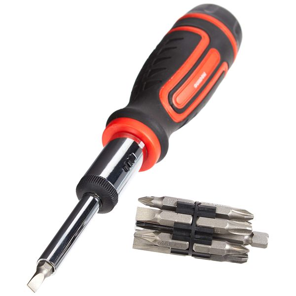 Draper Redline Series 28759 Ratchet Screwdriver and Bit Set, Frustration-Free Packaging, Assorted color - 14 Pieces