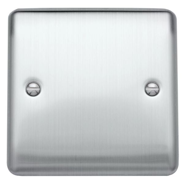 Caradok 1 gang blank plate Brushed Chrome