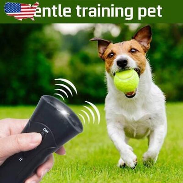 Ultrasonic Dog Repeller Portable with LED Flashlight for Pet Training Supplies