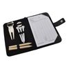 Brain Design Black Leatherette Golf Organiser with Personalised Engraved Golf Markers with Initials