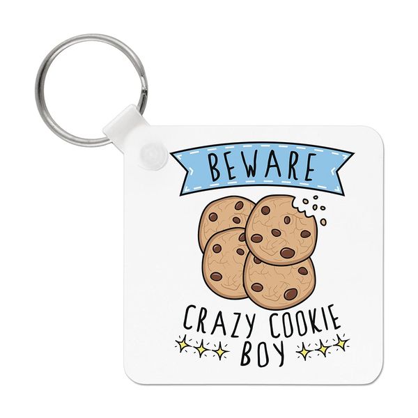Beware Crazy Cookie Boy Keyring Key Chain