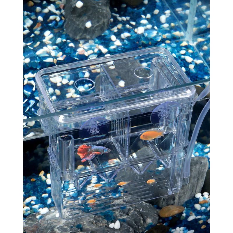 Pawfly Aquarium Fish Breeding Box Transparent Plastic Breeder Box for ...
