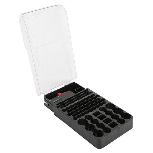 MultiFunctional 104 Grids 3 Lights Battery Container, Battery Holder, Organizer For 36 X Aaa Battery 8 X C Battery