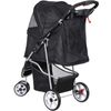 Dog Stroller 3 Wheels Foldable Cat Pet Stroller with Storage Basket & Cup Holder