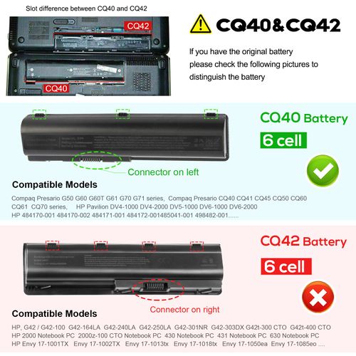 Fancy Buying New Replacement Battery for HP 6-Cell Primary (EV06) KS524AA 511872-001 484170-002 484170001 485041-001 462889-141 462890-542 LaptopG70 G71 CQ50 CQ60 CQ61 CQ71 Series (Better Battery)