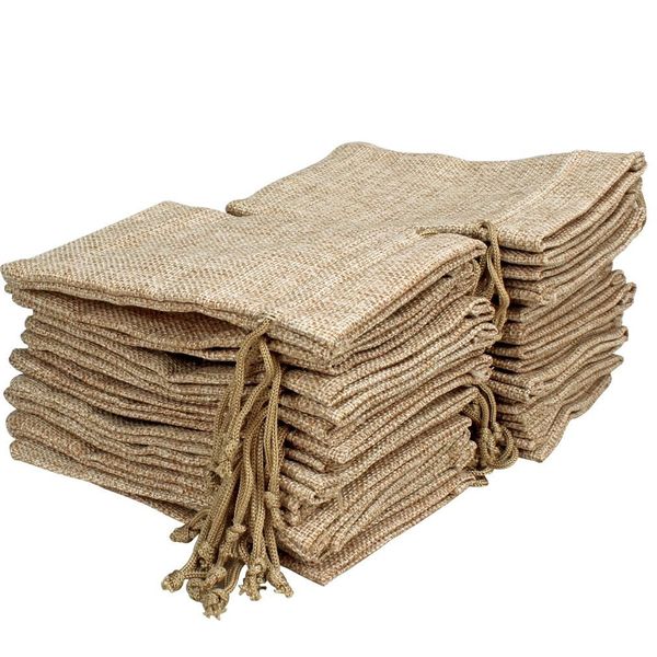 FASOTY Lot of 24 3.5x5 Inch Burlap Bags with Drawstring Gift Bags Jewelry Pouch Jute Sacks for Wedding Favor Party Gifts, DIY Craft, Presents, St Patricks Day, Easter, Treat Pouches Bags