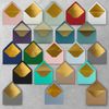 DIN C6 coloured envelopes with metallic lining DIN C6 / 100 Stück rot / Goldfutter