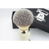 Synthetic Hair Shaving Brush Ivory & Silver Handle with Classical Box Presant