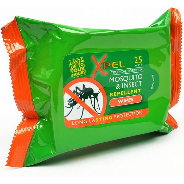 VONRUSS-UK Sensitive DEET Free Insect/Mosquito Repellent Wipes Bug Cooling Lasting Protection by Xpel (Adult Wipes)