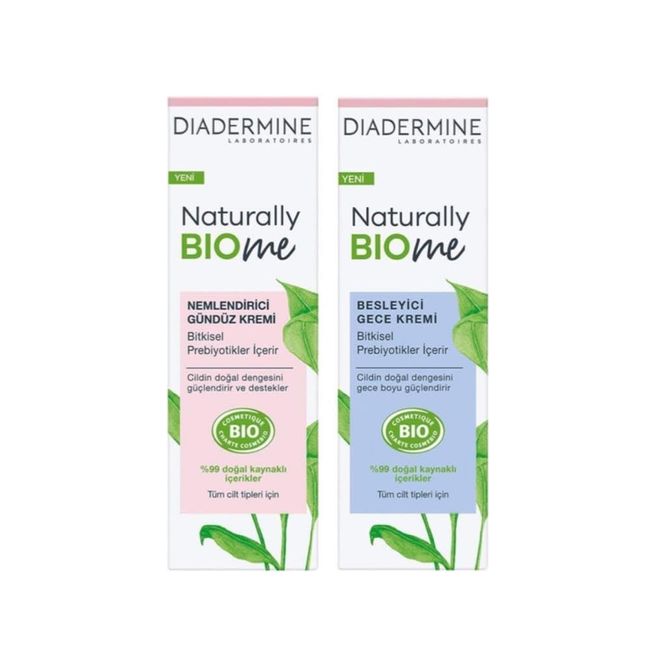 Diadermine Bio Me Nemlendirici Gündüz Kremi 50 ml + Besleyici Gece Kremi 50 ml