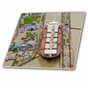 3dRose Container Ship Panama Canal-Ceramic Tile, 4-inch (ct_10447_1), Multicolor