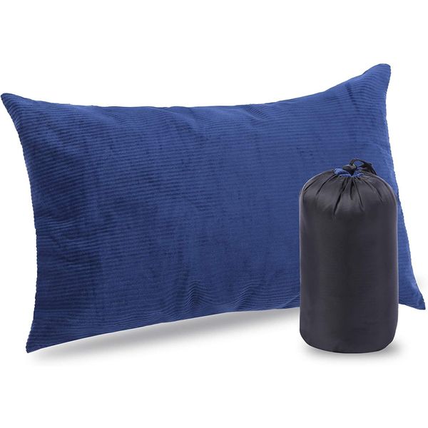 REDCAMP Lightweight Camping Pillow for Sleeping Bag Outdoor Camping Pillow Lightweight, Flannel Travel Pillow (Blue-Corduroy Skin)