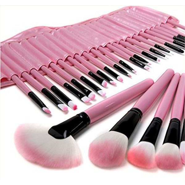 ZJchao 32 Pink Pinsel MAKE UP Kosmetik Profi Schatten 18 Stiftung Puder Blush, Make Up Pinsel Set, Professionelles Schminkpinsel Kosmetikpinsel Lidschatten Gesichtspinsel Eyeliner