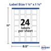 Avery Printable Blank Square Labels, 1.5" x 1.5", Matte White, 600 Customizable Labels (22805)