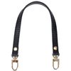 VanEnjoy Full Grain Leather Wristlet Keychain Strap with 2 Square Locks, Black, 13"