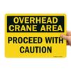 SmartSign "Overhead Crane Area - Proceed with Caution" Sign | 10" x 14" Plastic