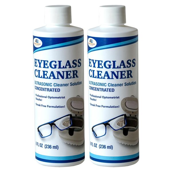 NORTHWEST ENTERPRISES Ultrasonic Eyeglass Cleaner: Ultrasonic Cleaner Solution. Concentrated Glasses Cleaner for use in Sonic and Ultrasonic Machines. (2)