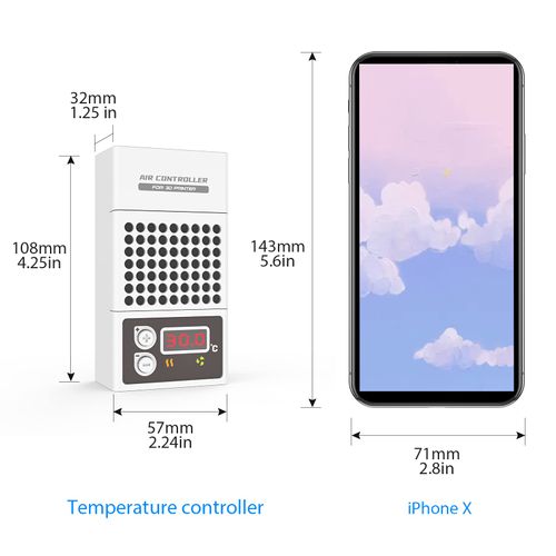 Temperature Controller for 3D Printer, 3D Printer Heating Thermostat, Temperature Control and Air Purifier for LCD DLP 3D Printer