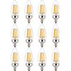 Sunlite LED Edison B11 Torpedo Tip, 8.8Watts, E12 Base, 2700K-Warm White 12-Pack