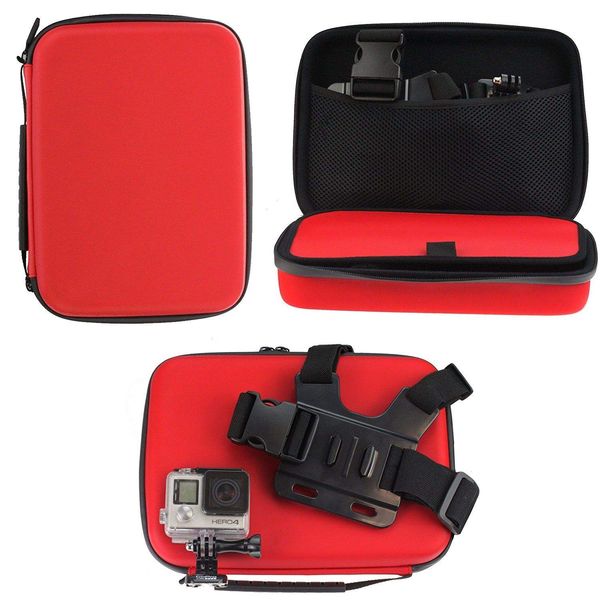 Navitech Red Heavy Duty Rugged Action Camera Hard Case/Cover Compatible with The Olfi one.Five Action/Dash Camera