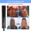 Lidasen Beard Straightener Combs for Men, Multifunctional Ionic Hair Beard Straightener Brush Heated Beard Brush for Men Electric Hair Straightening Styler Tools for Home and Travel